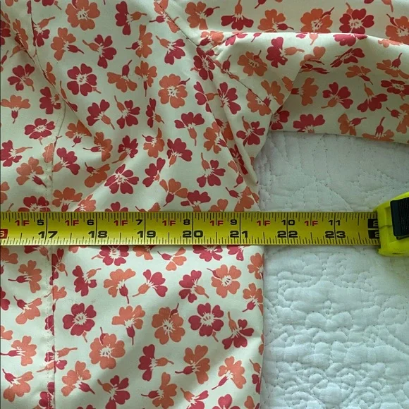 Women’s Lands’ End pink & orange floral trench coat trending fall 2025 - Picture 8 of 11